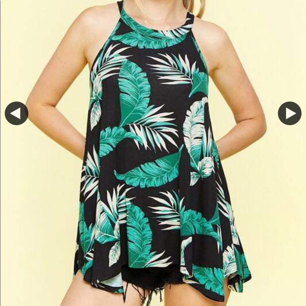 NWOT Black & Green Tank Top